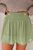Smocked Waist Swiss Dot Casual Shorts