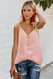 Adjustable Lace Straps Buttons Tank Top