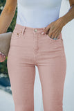 Frayed Edge Cropped Straight Jeans