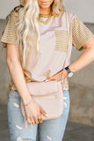 Contrast Striped Patchwork Tee