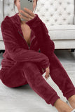 Burgundy Fleece Hoodie and Pants Sportswear