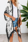 Bohemian Print Open Front Loose Kimono Beach Cover up