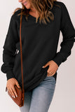 V Neck Drop Shoulder Sweatshirt with Pocket