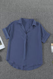 Short Sleeve Button Solid Shirt