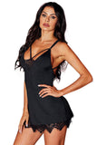 Valentine Day Black Lace with Desire Babydoll Set