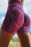 Printed High Waist Lift Up Yoga Shorts