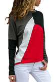 Color Block Round Collar Sweatshirt
