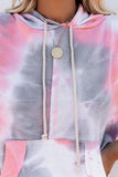 Shut-eye Pocketed Tie-dye Knit Hooded Joggers Set