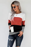 Stylish Colorblock Splicing Stripes Top