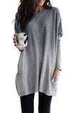 Color Block Pocketed Side Long Top
