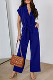 Black Fabiola Pocketed Tie Waist Wide Leg Jumpsuit