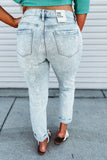 Sky Blue Vintage Wash Distressed Boyfriend Jeans