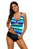 Tie-dye Racerback Tankini Swimsuit