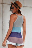 Color Block Striped Knit Tank Top
