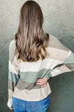 Color Block Ribbed Long Sleeve Top with Pocket