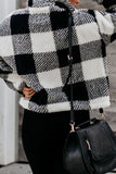 Plaid Zip Collar Plush Pullover Sweatshirt