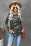 Camo Print Long Sleeve Top