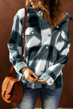 Plaid Print Buttoned Shirt Coat with Pocket
