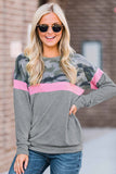 Camouflage Patchwork Long Sleeve Top
