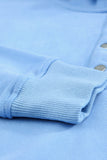 Snap Button Pullover Hoodie with Pocket
