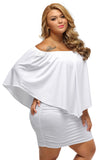 Plus Size Multiple Dressing Layered Dark Blue Mini Poncho Dress