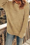 Apricot Porncorn Drop Shoulder Pullover Knit Sweater