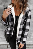 Plaid Print Fleece Button Jacket