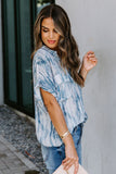 Printed Pocket Short Sleeve Blouse