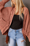 Chunky Knit Solid Cardigan with Pocket