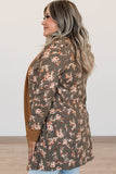 Floral Patchwork Knitted Plus Size Cardigan