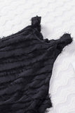 Textured Halter Lace-up Sleeveless Mini Dress