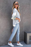 Stripe Drop Shoulder Striped Pullover Sweatshirt