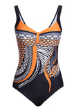 Light Blue Tribal Print One Piece Swimsuit