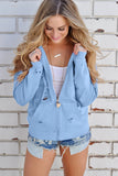 Ripped Zipper Pocket Hoodie