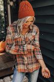 Plaid Pocket Buttoned Long Sleeve Shirt