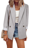 Buttoned Lapel Collar Blazer with Pocket