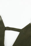 Sexy V Neck Surplice Hollow-out Sweater with Lace Sleeves