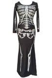 Long Skeleton Dress Adult Halloween Costume
