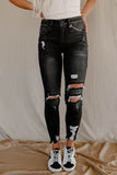 High Rise Distressed Skinny Jeans