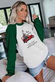 Green Christmas Printed Loose Sweatshirt