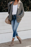 Chunky Knit Solid Cardigan with Pocket