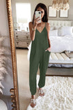 Sleeveless Wide Leg Loose Jumpsuit with Pocket