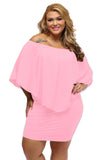 Plus Size Multiple Dressing Layered Dark Blue Mini Poncho Dress