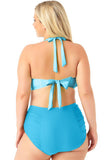Allure Juniors Plus Size Laser Cut Flounce Swimwear