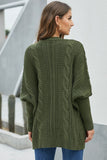 Dolman Sleeve Open Front Knit Cardigan