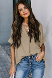 Short Sleeve Button Solid Shirt