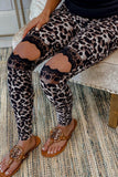 Floral Hollow Out Black Skinny Leggings