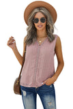 Crochet V Neck Textured Tank Top