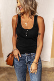 Buttoned Ribbed Tank