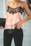 Apricot Satin Lace Cami Tank